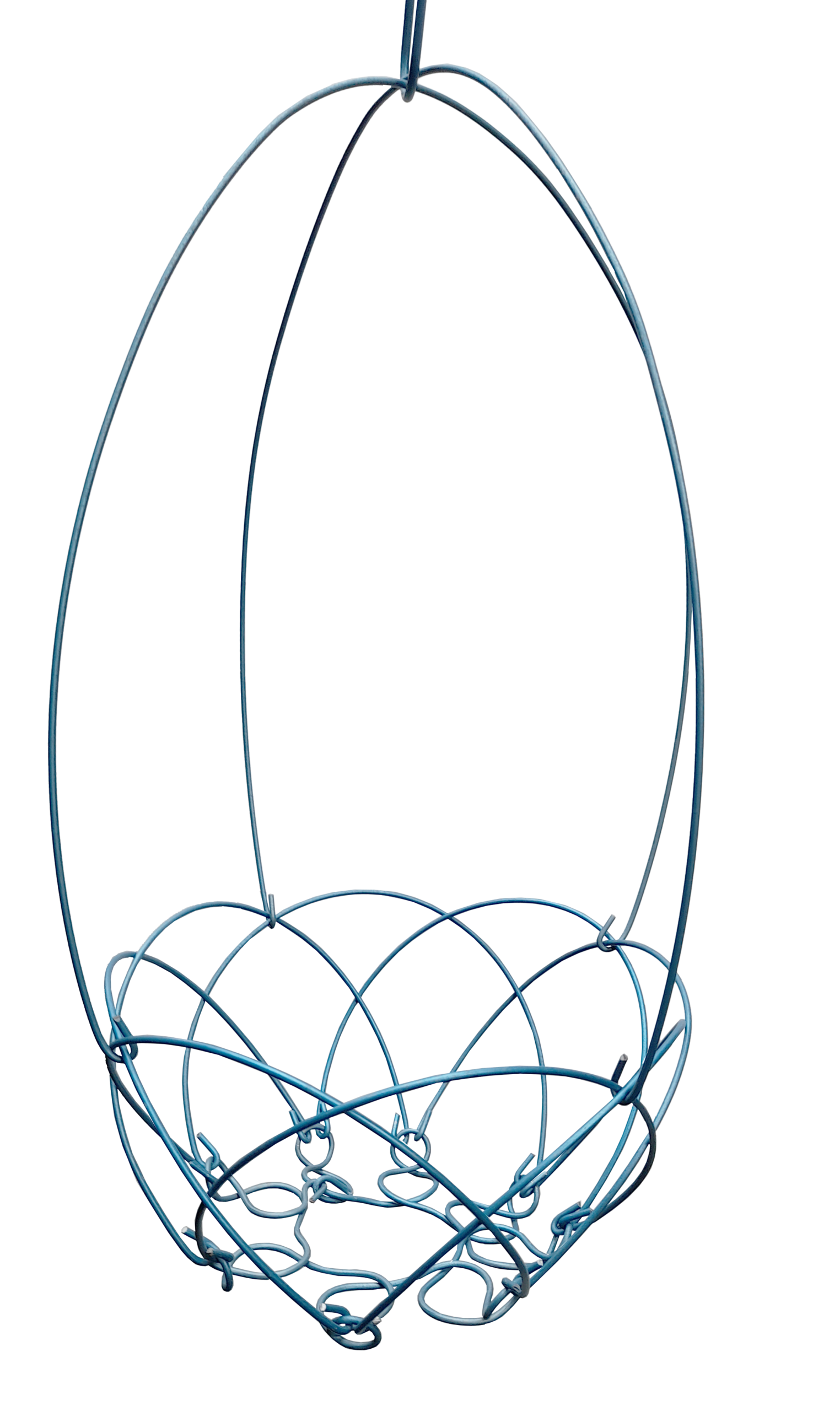 25cm Blue wire hanging basket, handmade, no welds, long lasting - Image 7