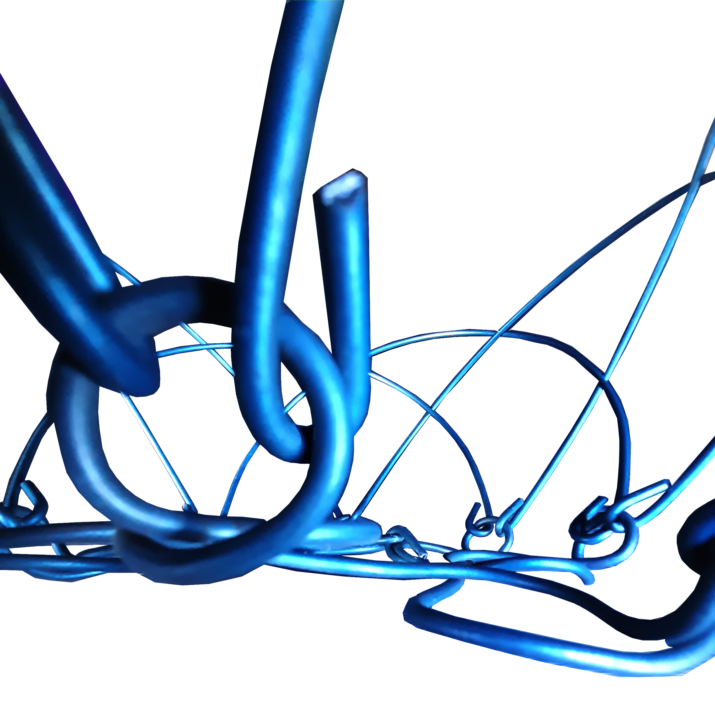 25cm Blue wire hanging basket, handmade, no welds, long lasting - Image 9