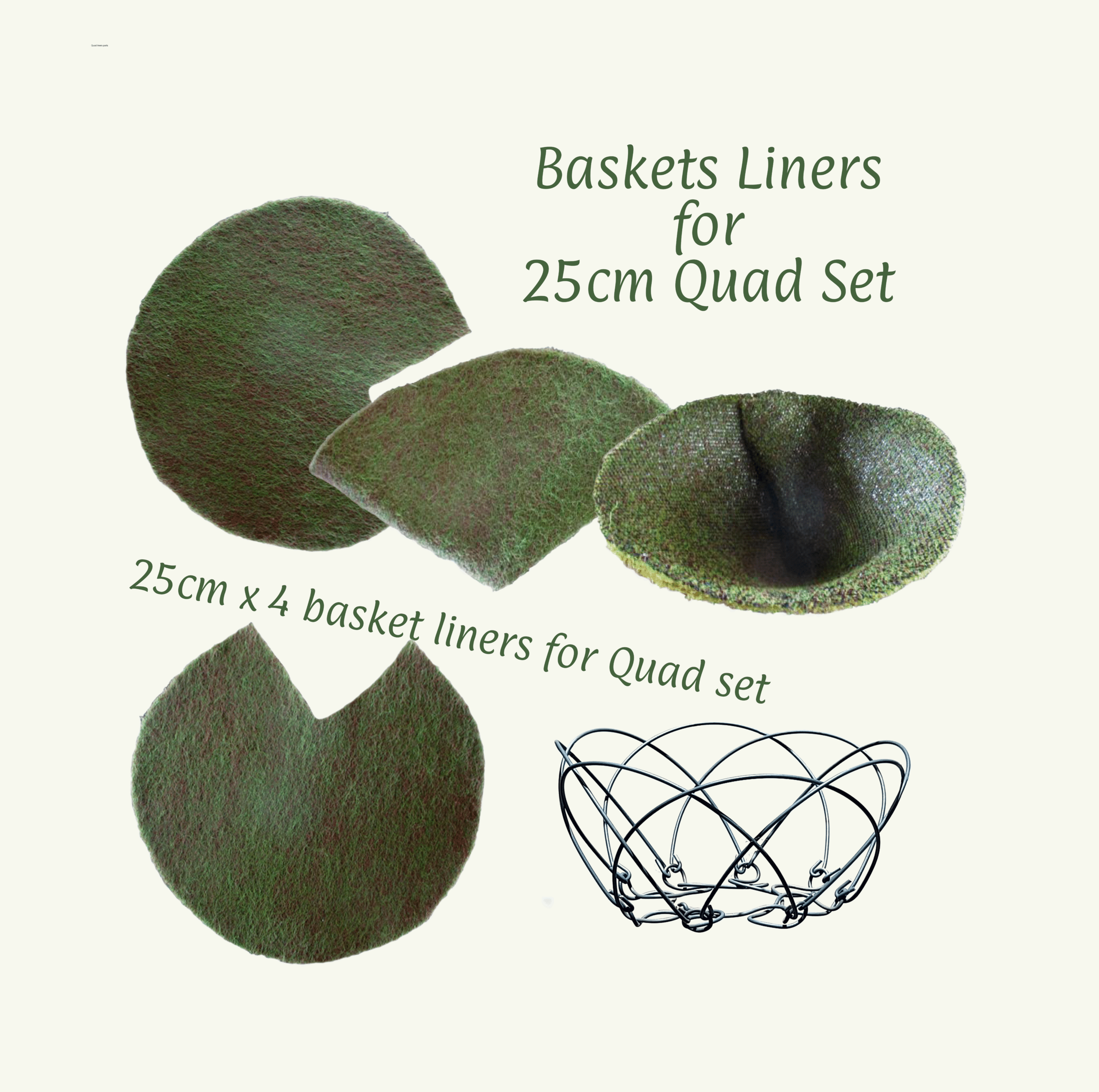 25cm x 4 Basket liners